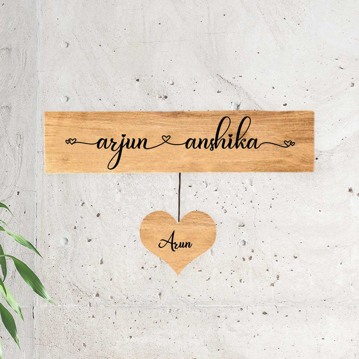 Minimalist 3D Wooden Nameplate for Family