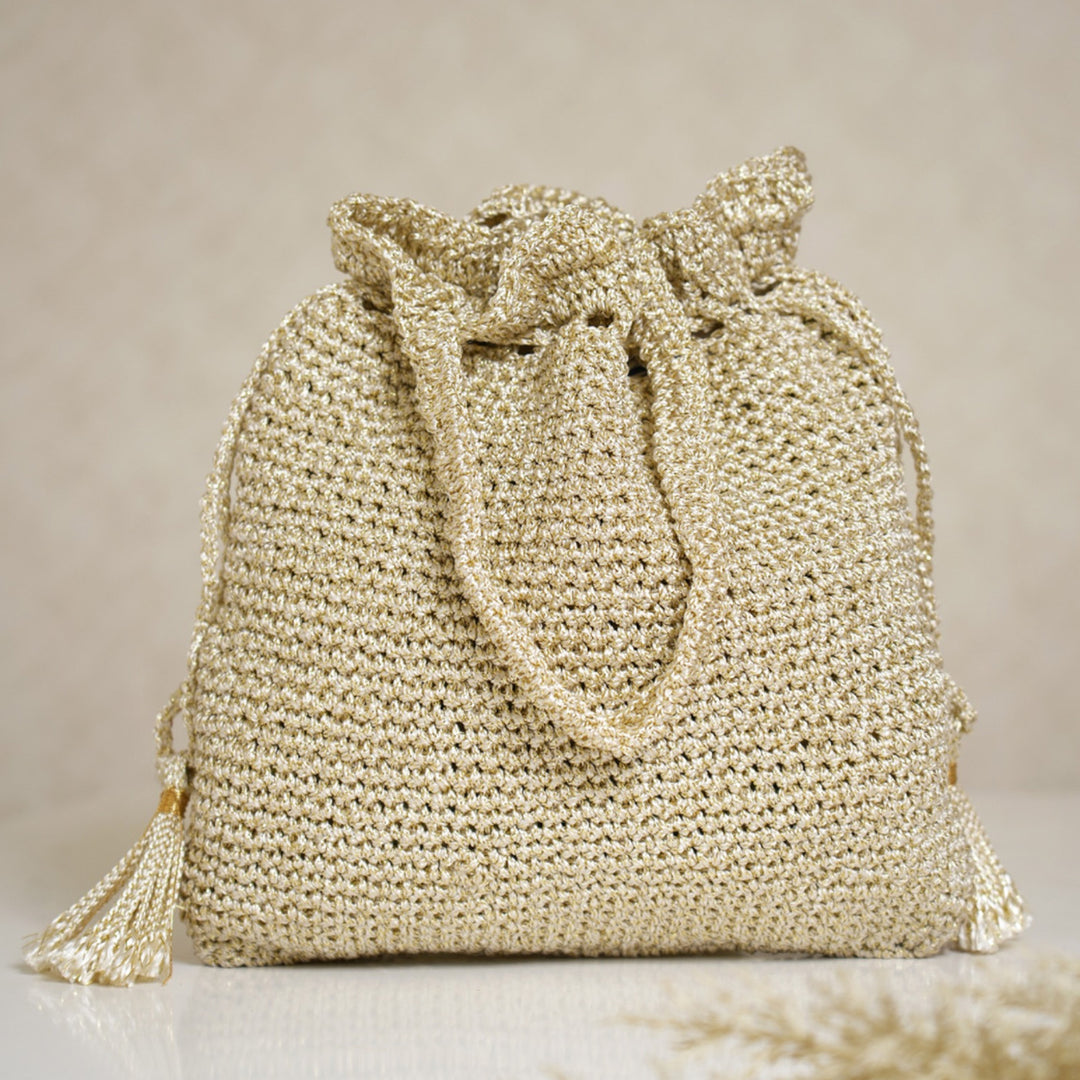 Handmade Crochet Phoolkari Potli