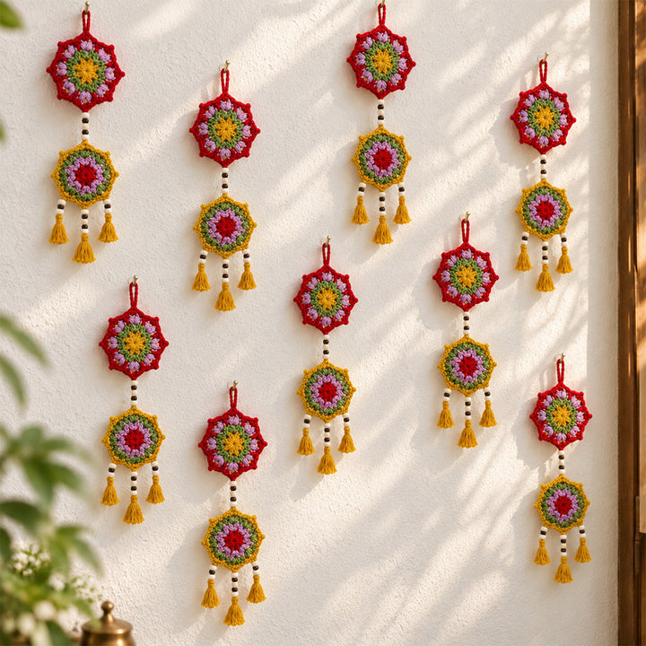 Handmade Beaded Mandala Theme Crochet Hanging