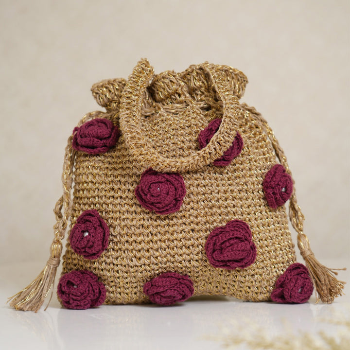 Handmade Crochet Twilight Rosette Potli