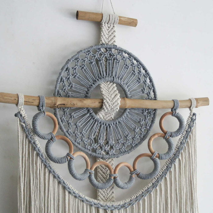Handmade Grey Macrame Artistic Wall Decor