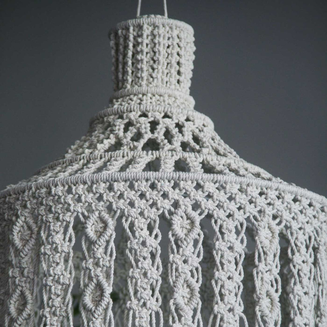 Handmade Macrame Boho Design Cotton Hanging Lamp