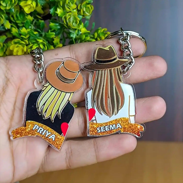 Personalized Best Friend Theme Acrylic Keychain