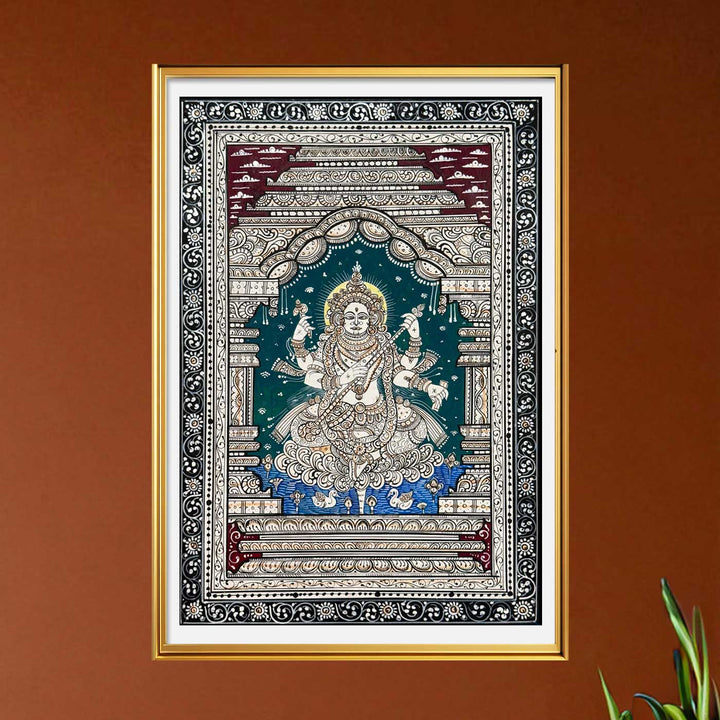 19 X 13 Inch | Handmade Canvas Saraswathi Painting