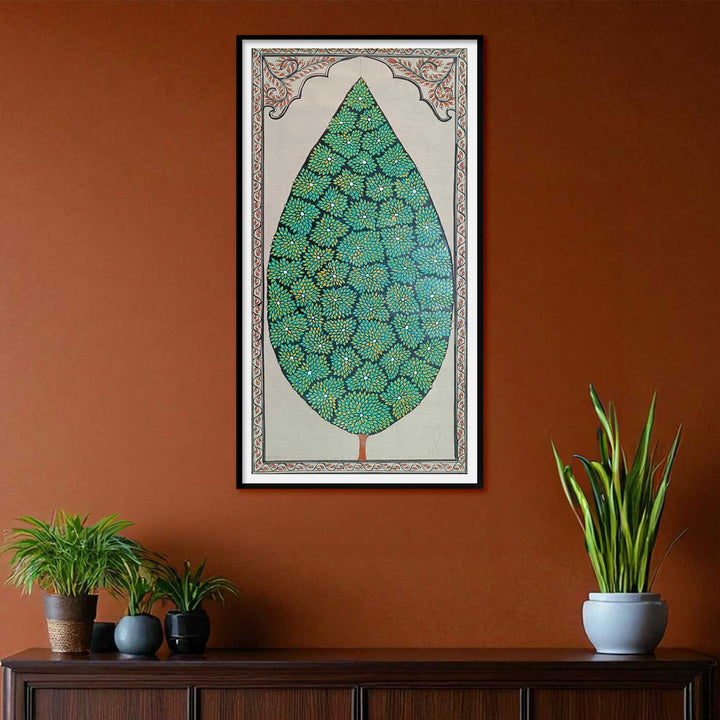 19 X 11 Inch | Handmade Tussar Silk Tree Of Life Painting