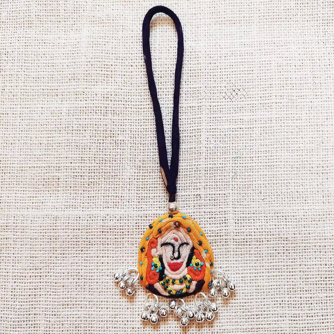 Handmade Dori Work Rani Motif & Ghungroo Cotton Lumba Rakhi for Bhabhi With Roli Chawal