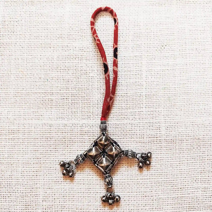 Handmade Dori Work Antique Metal Cotton Lumba Rakhi for Bhabhi With Roli Chawal
