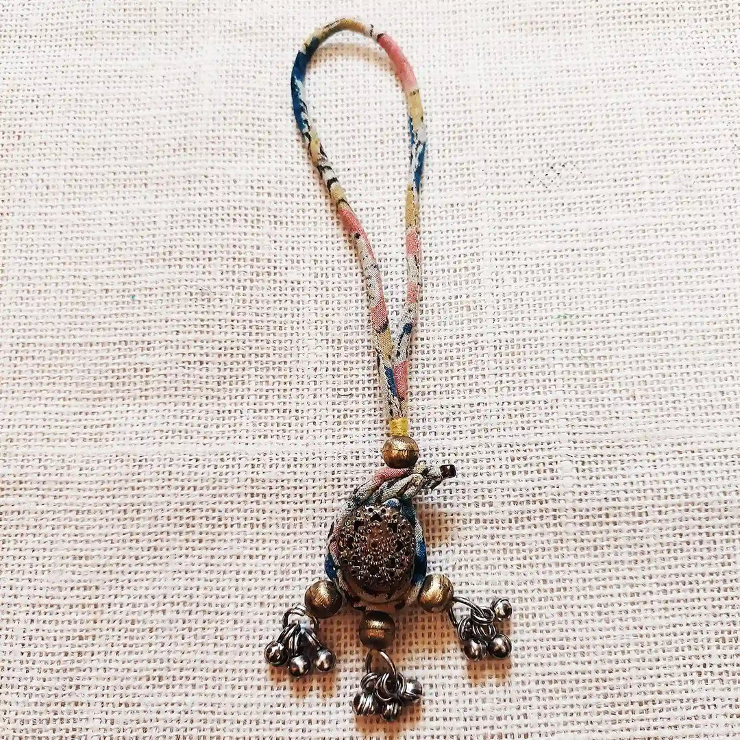 Handmade Dori Work Classic Ambi Cotton Lumba Rakhi for Bhabhi With Roli Chawal