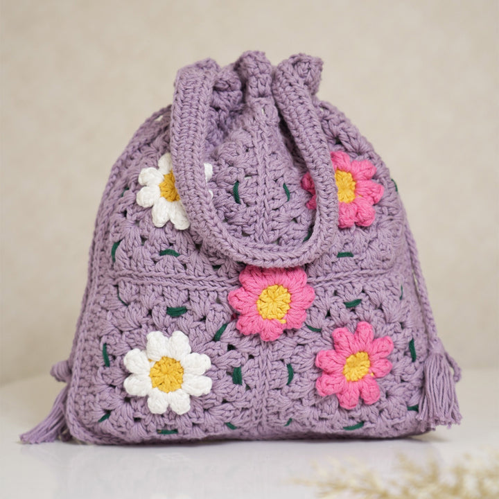 Handmade Crochet Lavender Meadow Potli