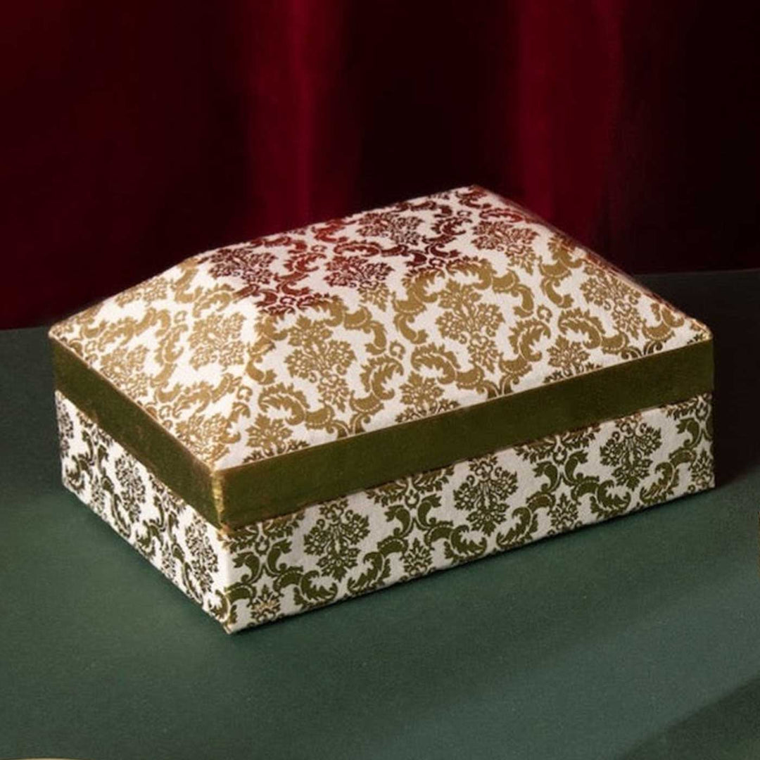 Handmade Damask Pyramid Shaped Paper Gift Box