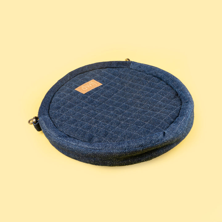 Handcrafted Upcycled Denim Circular Sling Bag