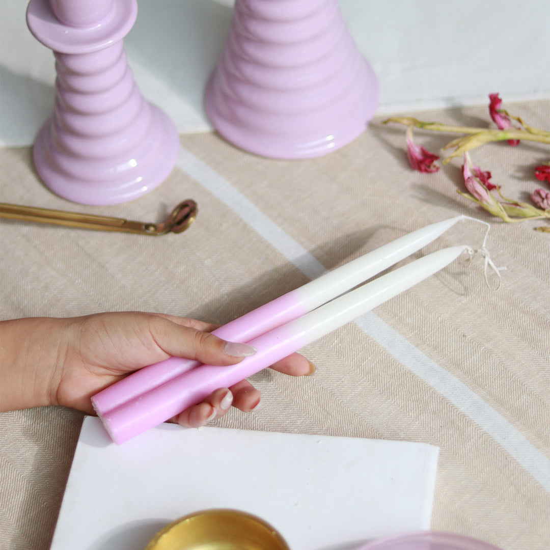 Handmade Beige Coil Shaped Ceramic Candle Holder