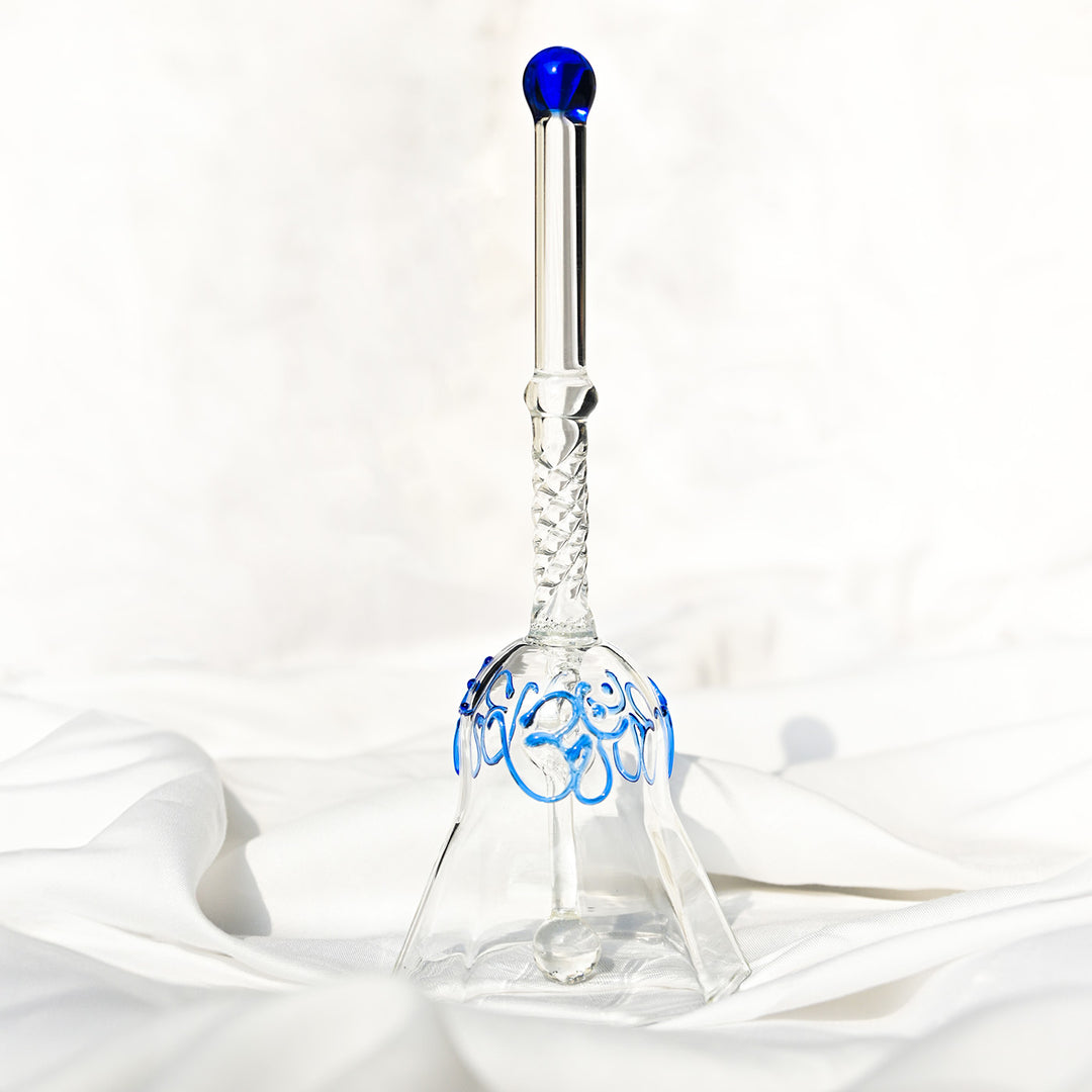 Handmade Blue Ringing Glass Bell | 5.9 inch