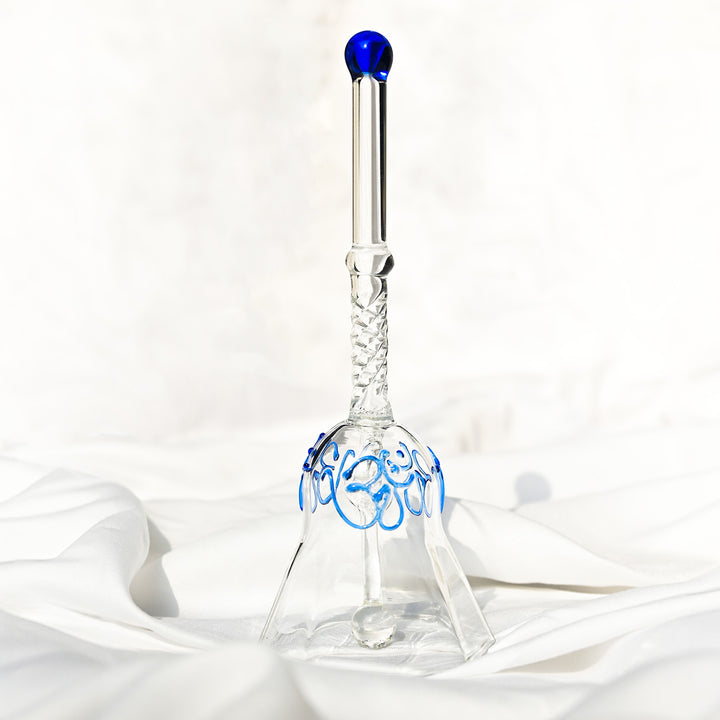 Handmade Blue Ringing Glass Bell | 5.9 inch