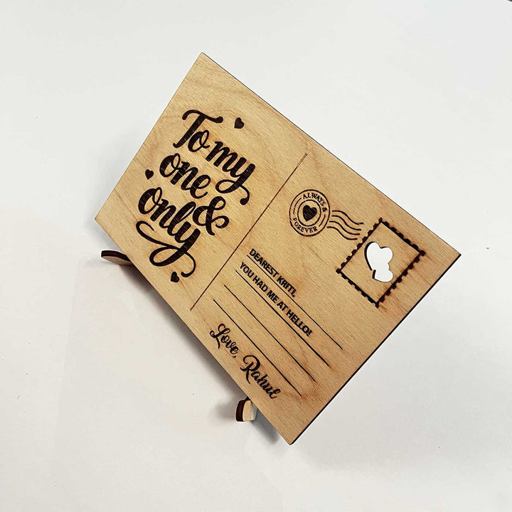 Personalized Birchwood Postcard With Stand