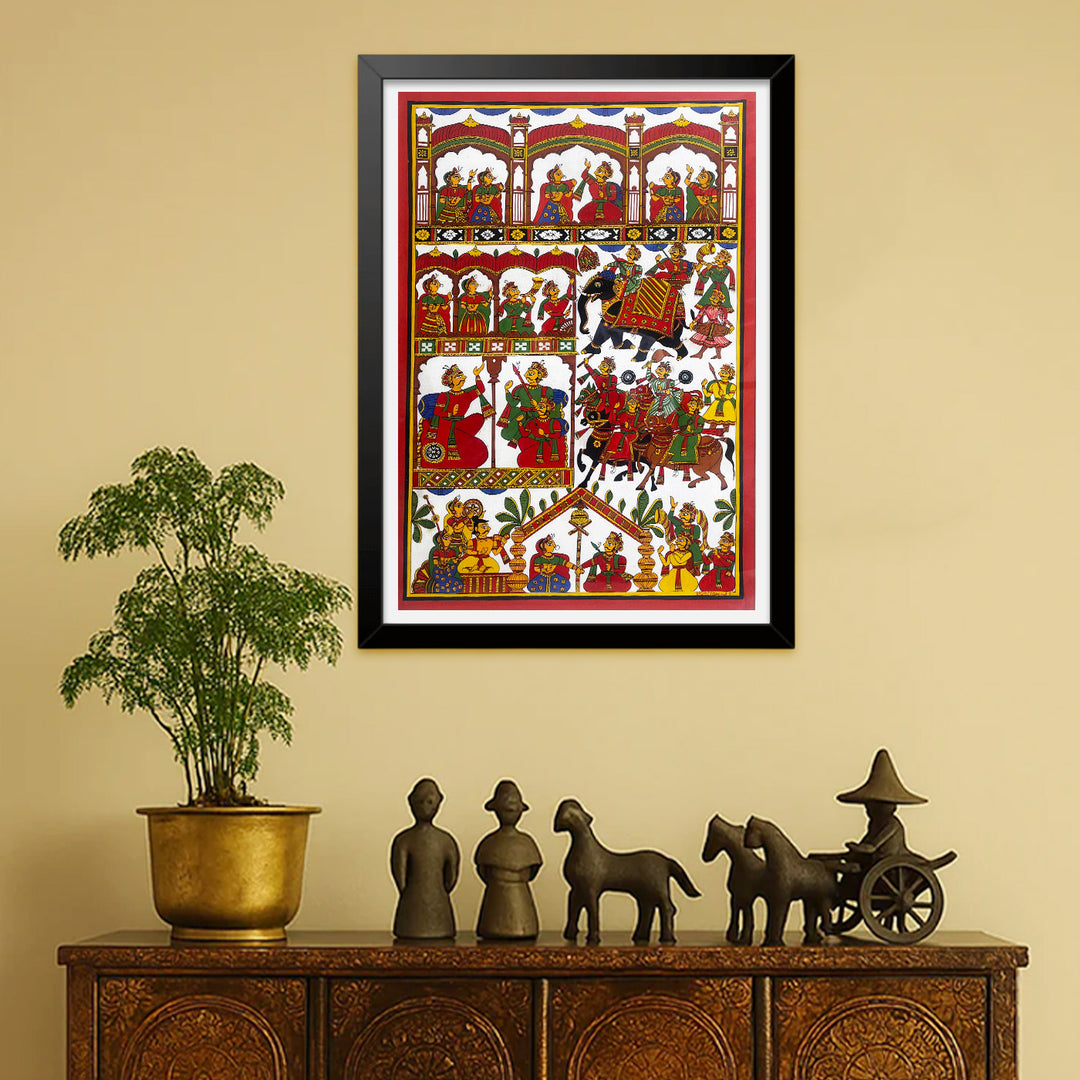 22 X 15 Inch | Marrige of Pabuji Paper Phad Painting