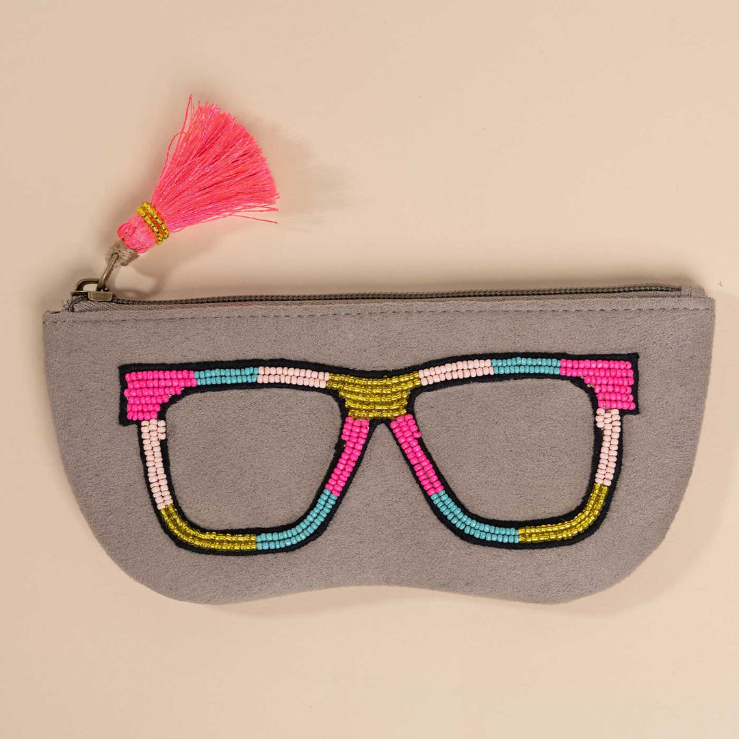 Handmade Embroidered Grey Color Sunglass Cover