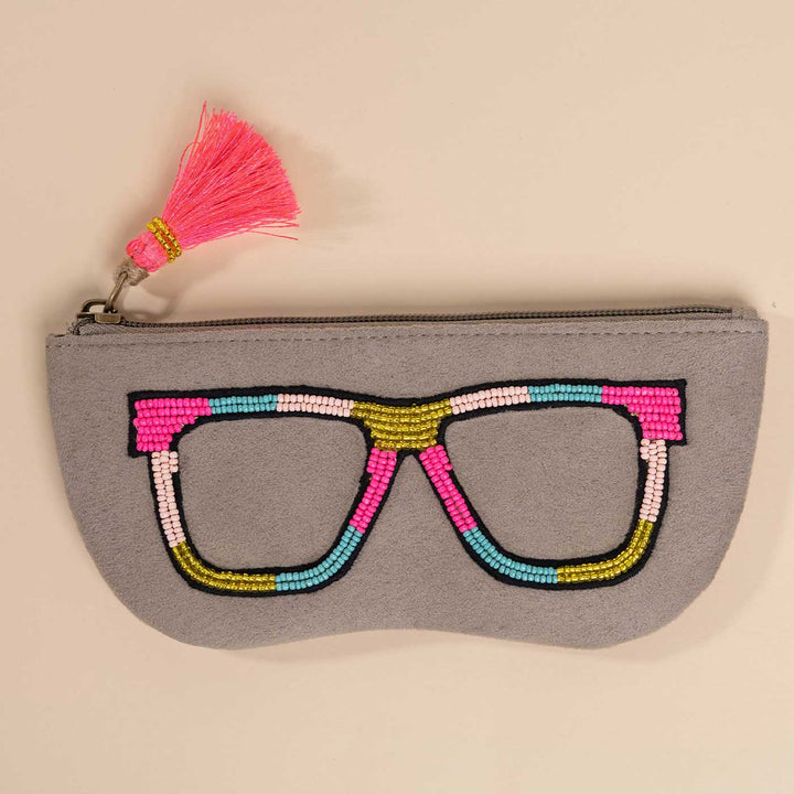Handmade Embroidered Grey Color Sunglass Cover