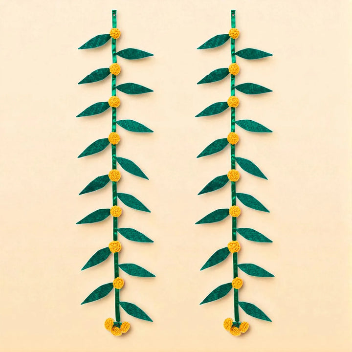 Marigold & Leaf Eco-Friendly Handmade Woven Bamboo Hanging | 45 Inch x 2 Inch | Set Of 2