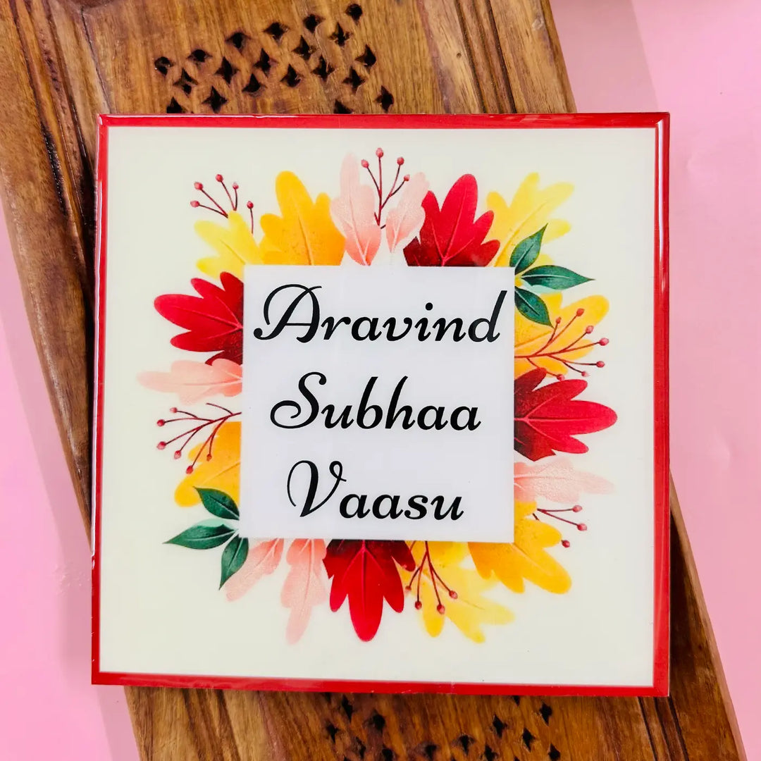Personalized Leaves Theme Resin Name Plate