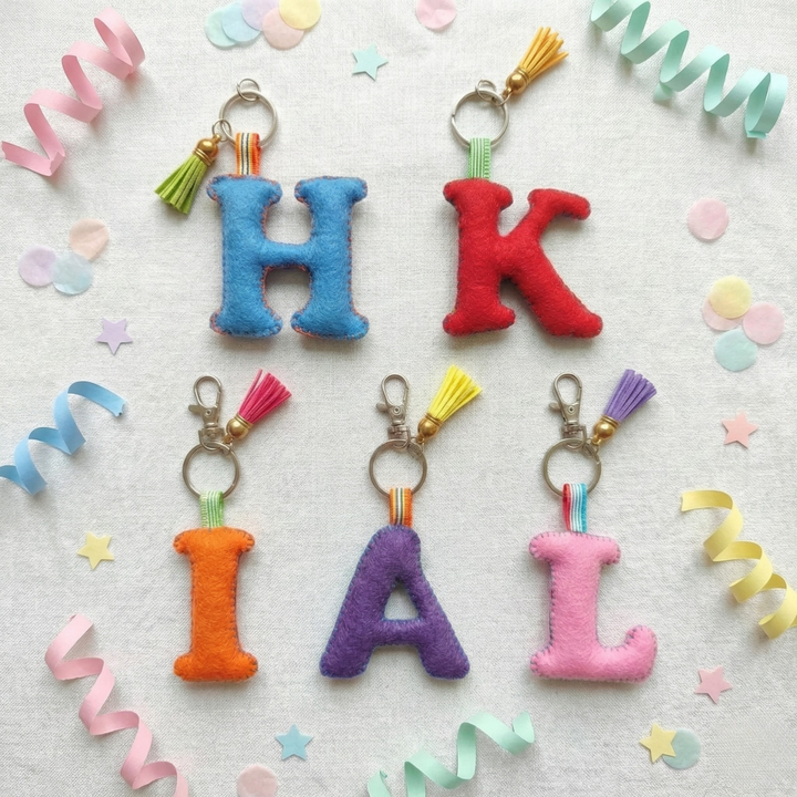 Personalized Handmade Alphabet Kids Keychain / Bag Charm