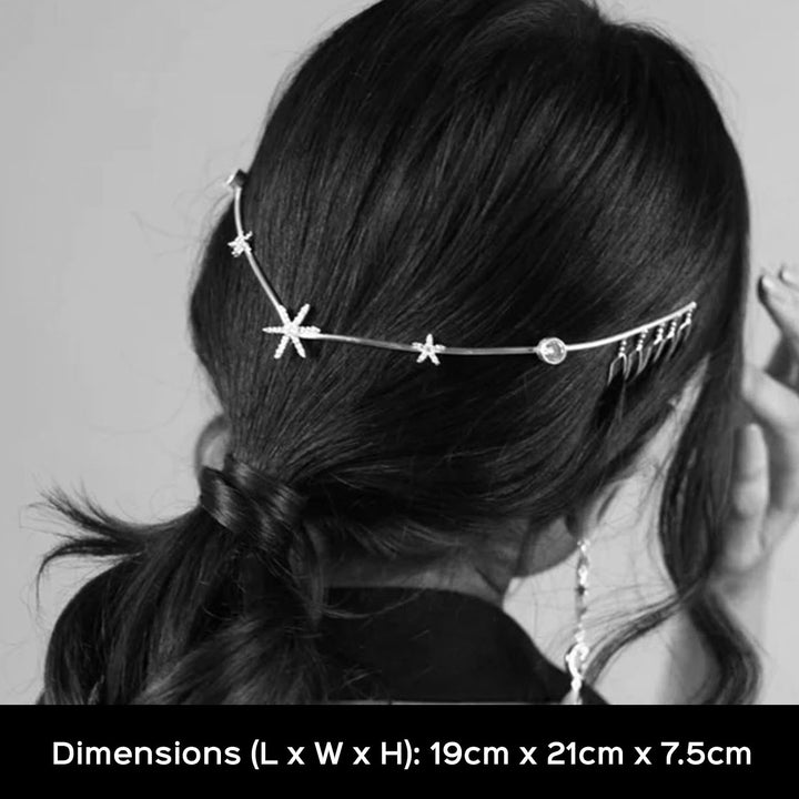 Handmade Starry Night Silver Plated Reverse Headband For Weddings