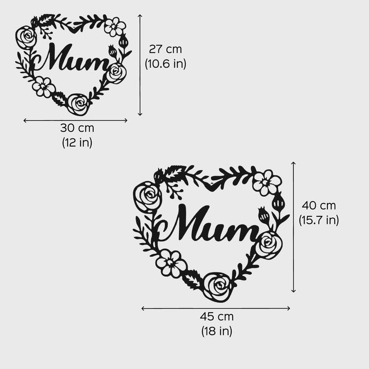 Customized Handmade Laser Cut Floral Heart Theme Metal Decorative Plaque