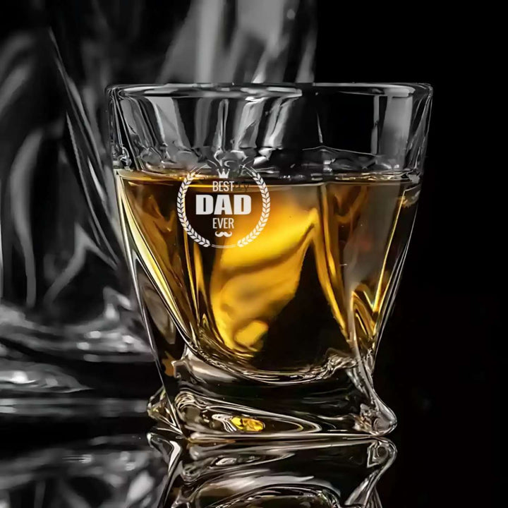 Engraved Best Dad Ever Whiskey Glass For Fathers | 310 ml