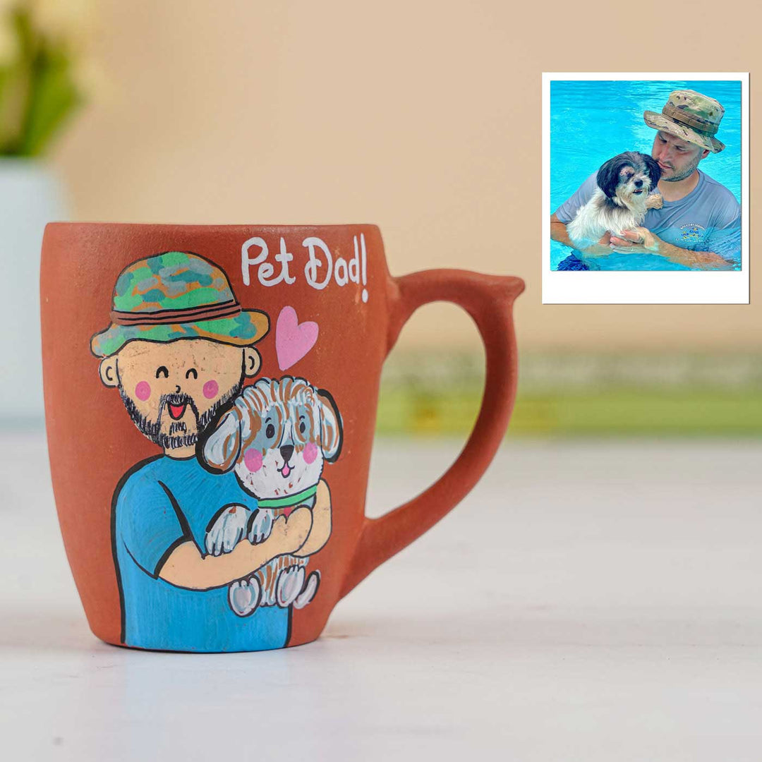 Handpainted Personalised 3D Terracotta Mug with Caricatures