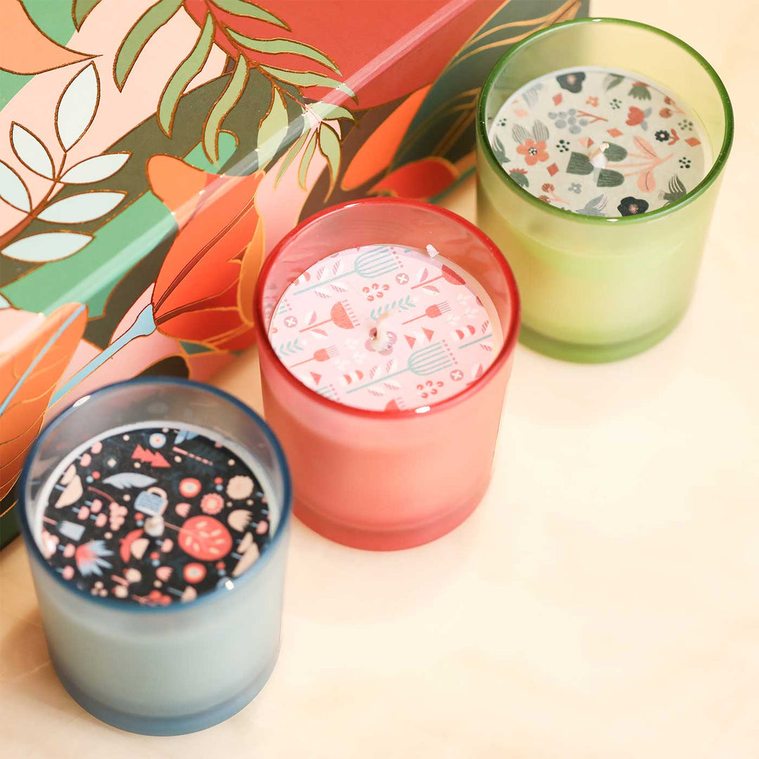 Handmade Calming Wax Scented Candle | Set Of 3