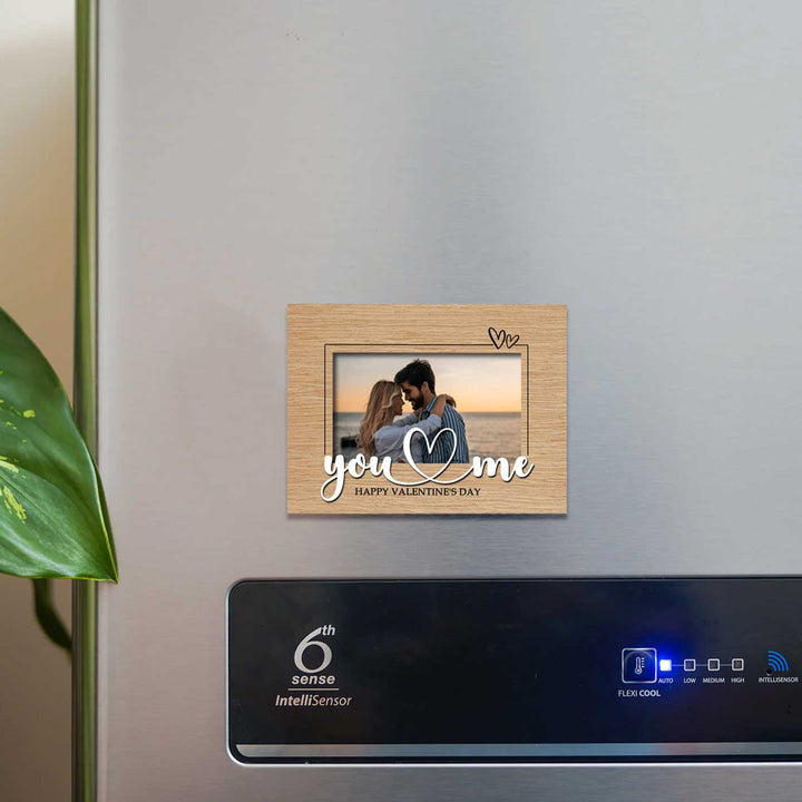 Photo Personalized Printed "You & Me" Wooden Fridge Magnet