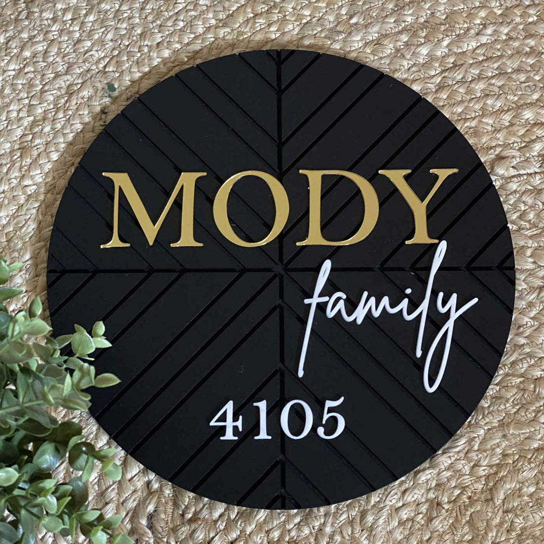 Personalized Handmade Minimal Design Round Wooden Name Plate