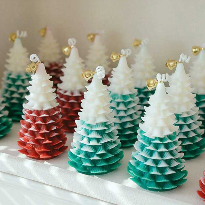 Handmade Curve Tree Soy Wax Candle For Christmas Decoration