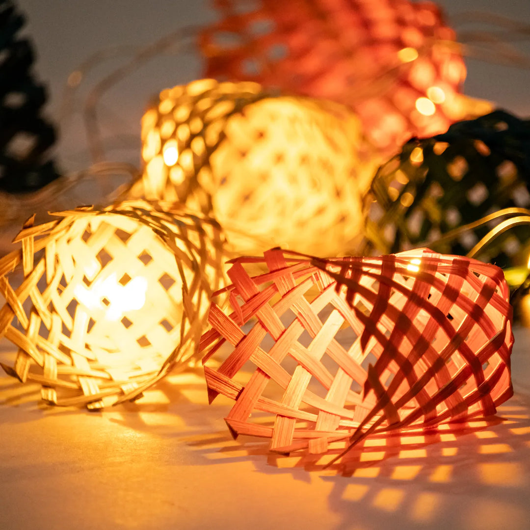 Multicoloured Vine Eco-Friendly Handmade Woven Bamboo Fairy Light | 3 meters