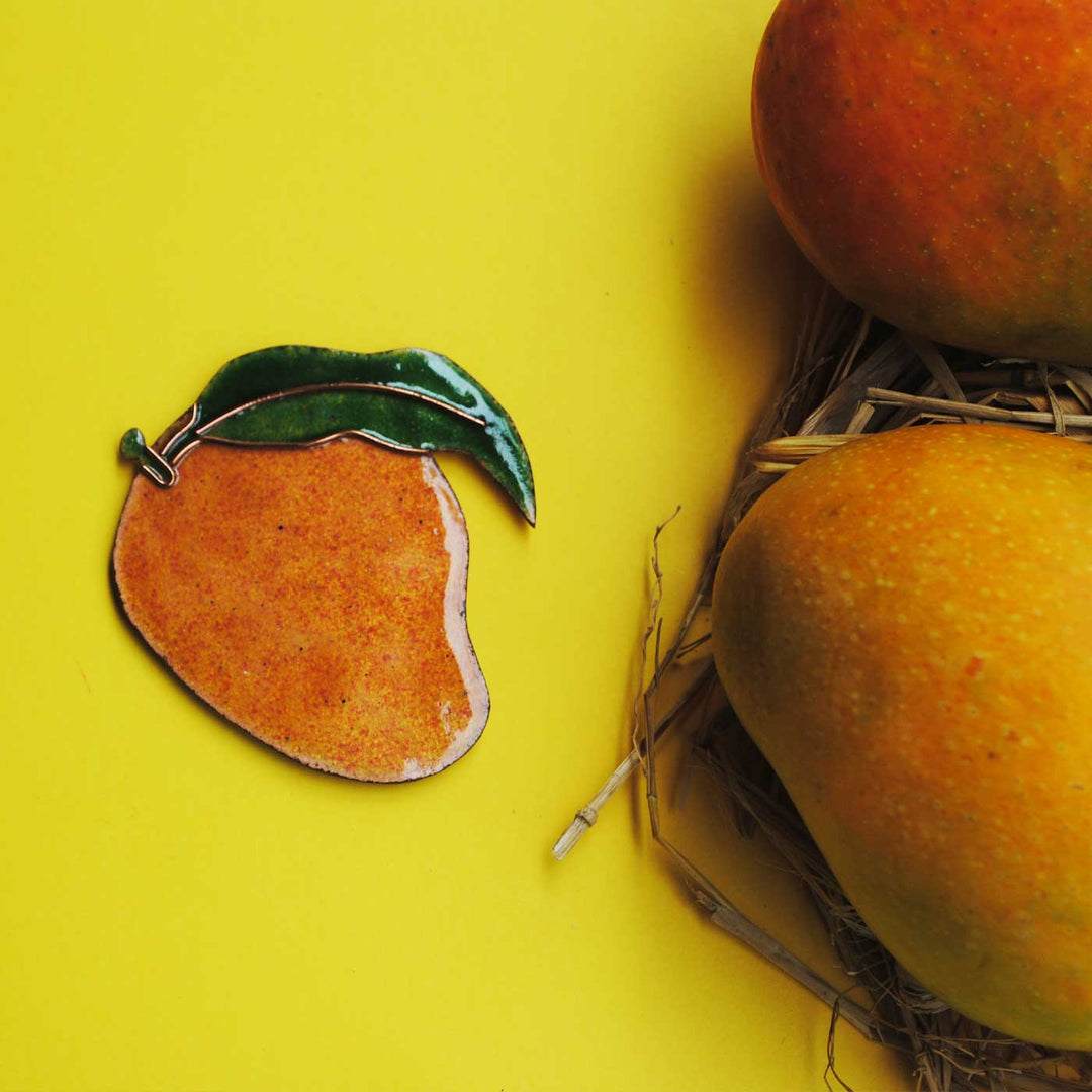 Handmade Aam Copper Enamel Fridge Magnet