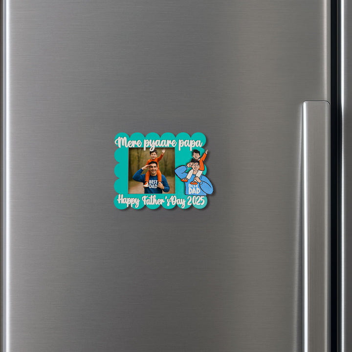 Photo Personalized Polaroid Theme MDF Wood Fridge Magnet For Fathers