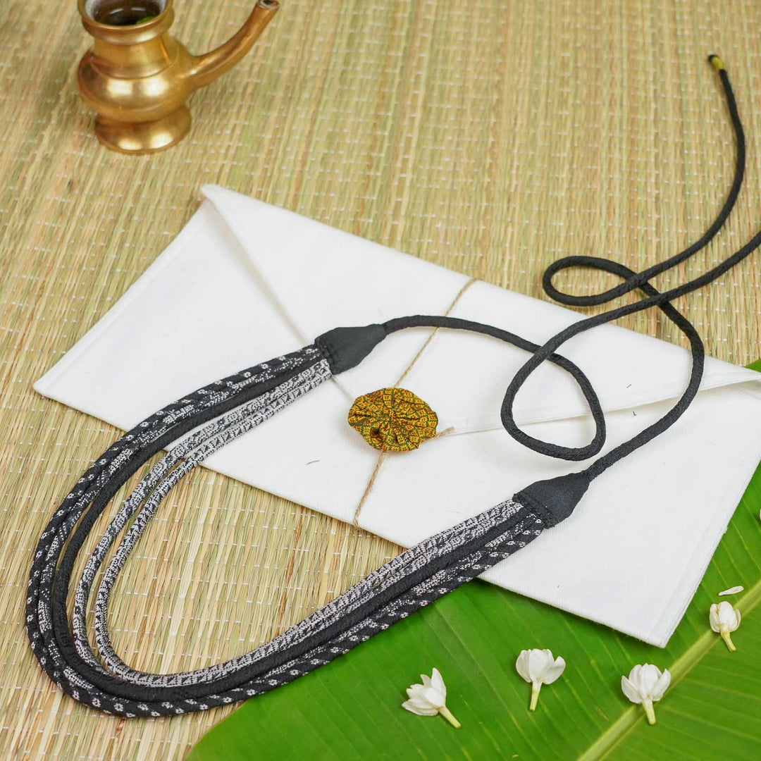 Handmade Pournima Panchadhanush Khunn Fabric Cotton Necklace