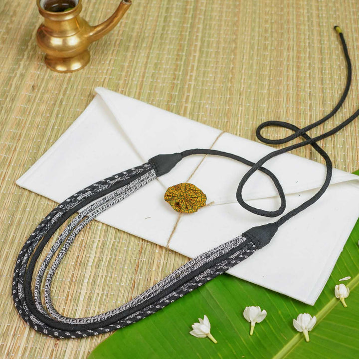 Handmade Pournima Panchadhanush Khunn Fabric Cotton Necklace