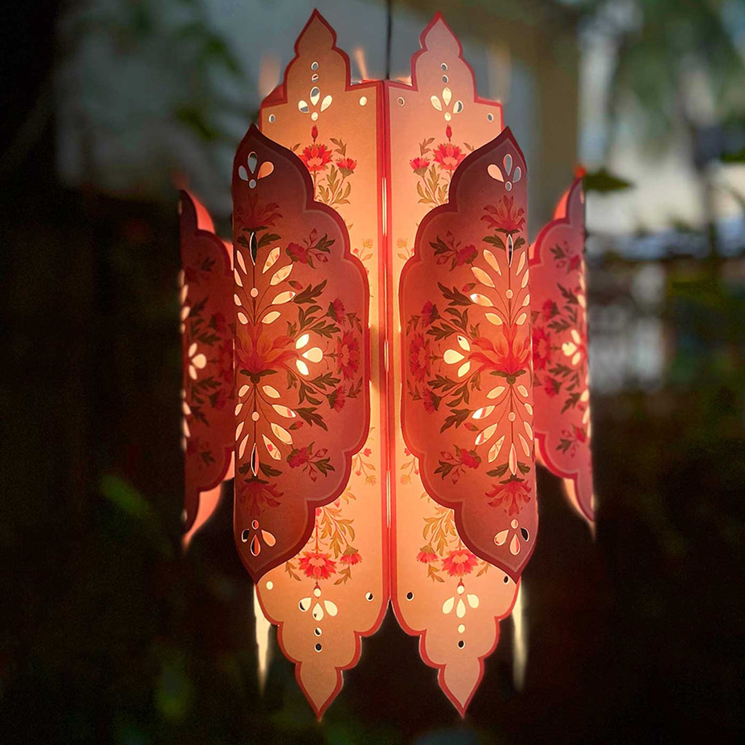 Handmade Big Elegant Kandil DIY Pink Paper Lampshade