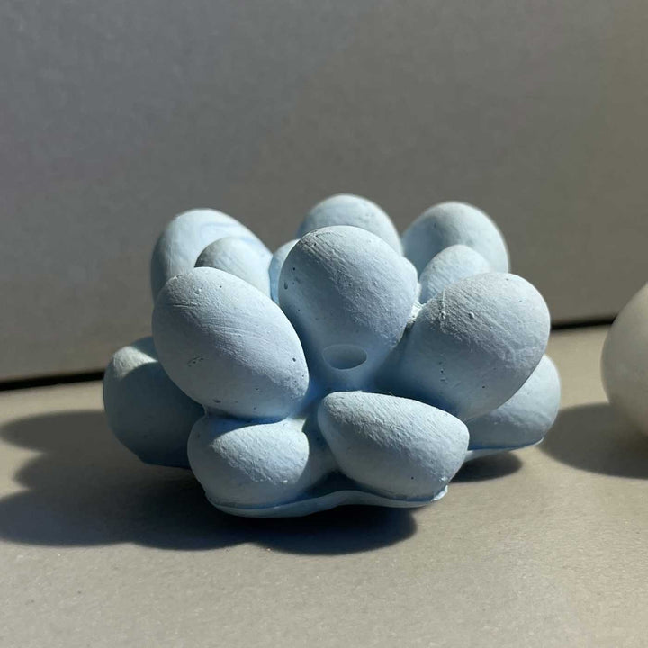 Handmade Luminous Concrete Gift Hamper | Includes 1 Ovoid Bowl Large, 1 Conch Shell Candle, 1 Urn, 2 Concrete Succulents