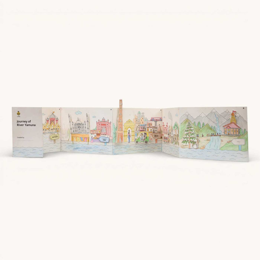 Yamuna Rivers of India DIY Kit | 11 Coloring Templates, 1 Map Of India And Instruction Sheet