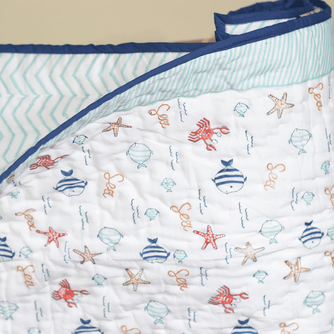 Hand Block Printed Drift and Dream Quilt/Comforter