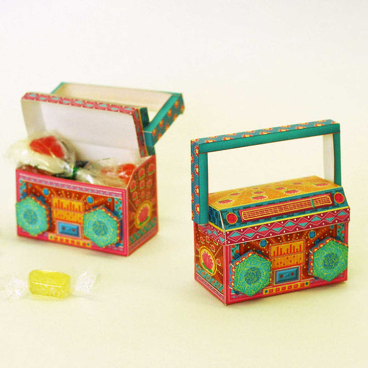 Handmade Printed Colorful Mini Boombox Design Paper DIY Kit