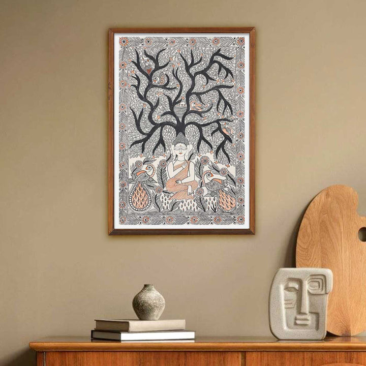 8 X 11 Inch | Handmade Paper Buddha Serene Painting