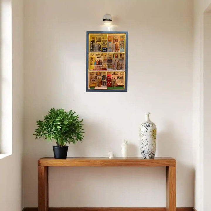 Photo Personalized Handmade Six Partition Design Couples MDF Wood Decorative Plaque With Lights