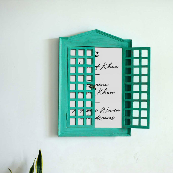 Classic French Window Personalized Distress Finish Pine Wood Nameplate