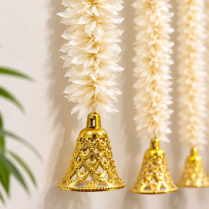 Handcrafted Jamine-Inspired Artificial Flowers With Bells Reusable Door Hangings