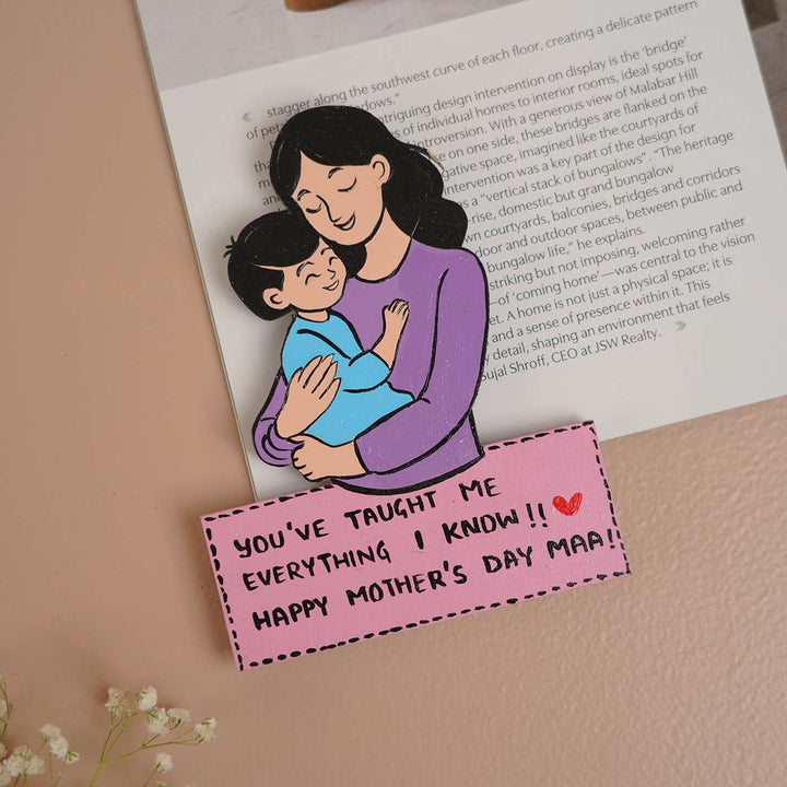 Personalized Caricature Cutout MDF Wood Fridge Magnet For Mothers
