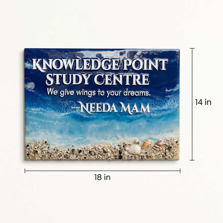 Personalized Handcrafted Beach Theme Resin MDF Name Plate For Business