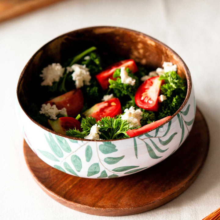 Eco-Friendly Handmade Enamel Serving Decorative Coconut Shell Bowl